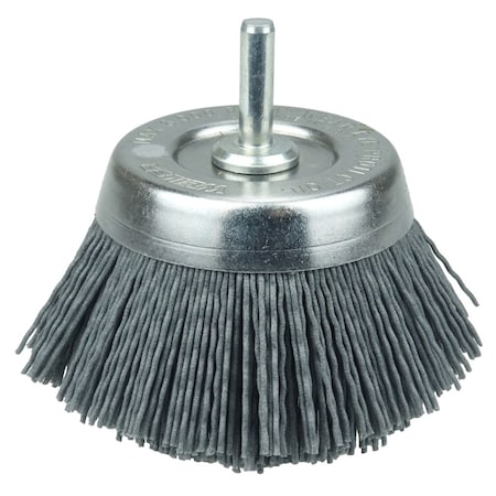 Weiler 2-3/4" Nylox Utility Cup Brush .040/120SC Crimped Fill 1/4" Stem 14404
